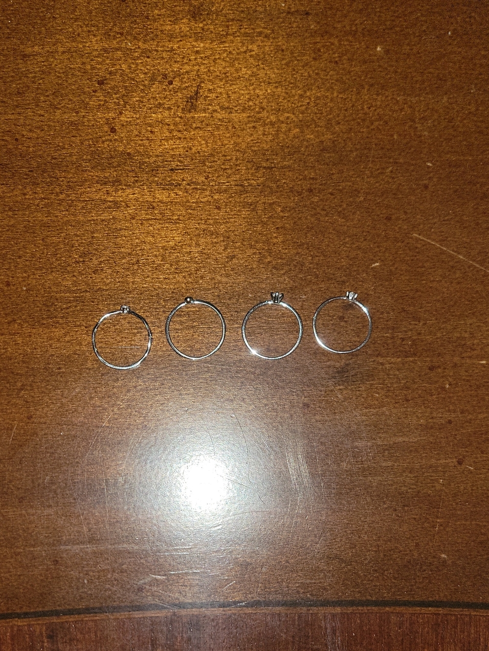 Set of 4 Silver Rings